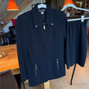 St. John Black Women's Jacket & Matching Skirt